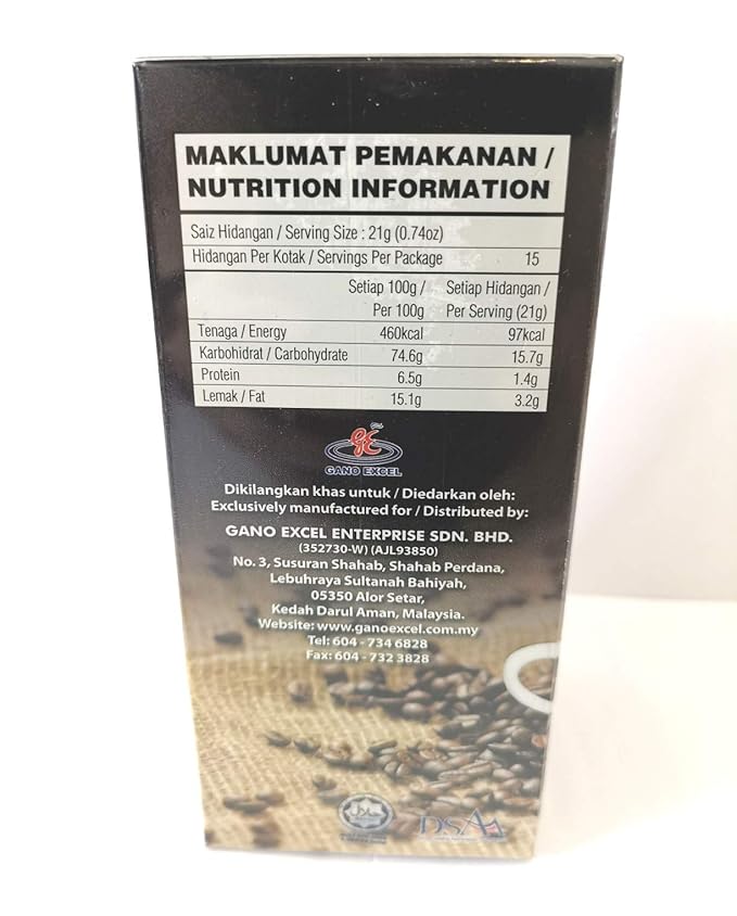 Gano Excel Ganocafe 3in1 Coffee 5 Box 75 Sac