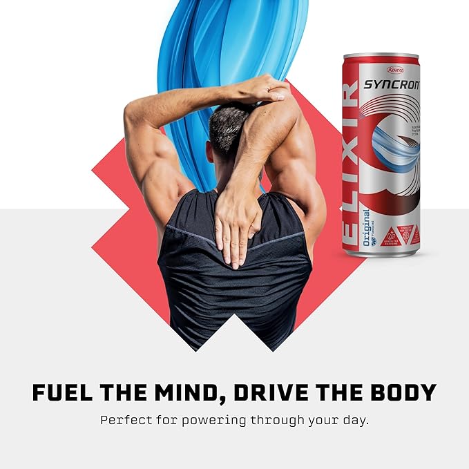 Syncron Elixir Energy Drink Original Flavor With 120mg Natural Caffeine From Green Tea Nootropics and Real Fruit Juice Beverage With No Sucralose or Artificial Sweeteners 12 Pack 12 Oz