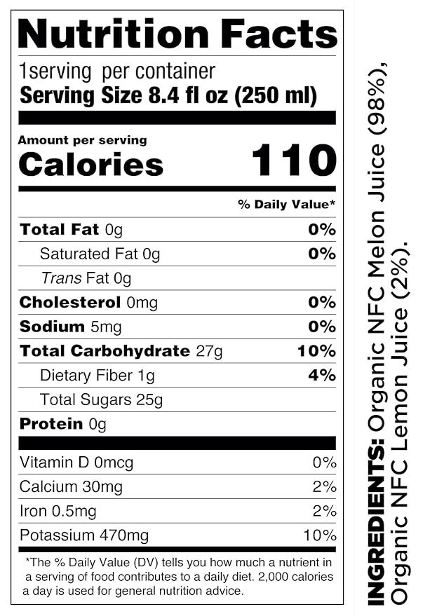 Pomona Organic Juices Pure Melon Juice Cold Pressed Organic Juice Non-GMO No Sugar Added Not from Concentrate Gluten Free Kosher Certified Preservative Free 8.4 Ounce (Pack of 12)