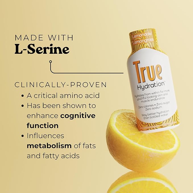 True Hydration Shots Lemonade Lemongrass Flavor – 12 Pack of 1.93 fl oz – Electrolytes – Amino Acids – Zero Sugar – Zero Sodium – Vegan – Gluten-Free Hydration
