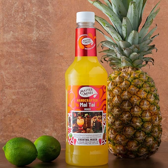 Master of Mixes Mai Tai Drink Mix Ready To Use 1 Liter Bottle (33.8 Fl Oz) Pack of 3