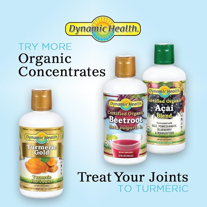 Dynamic Health 100% Pure Organic Certified Tart Cherry Juice Concentrate 16-Ounce (Packaging May Vary)