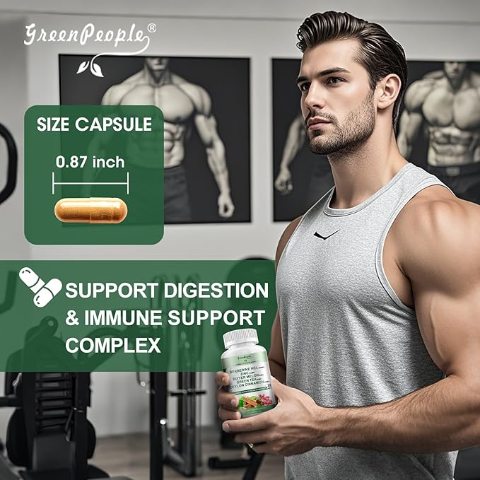 GREENPEOPLE Berberine Supplement with Ceylon Cinnamon - Berberine 1500mg Activates AMPK &amp GLP-1 Berberine HCL Capsules with Bitter Melon/Artichoke Extracts &amp Natural Herbs for Immune Support 9