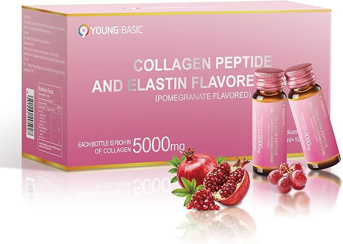 Ageless Beauty Marine Collagen Drink Liquid Collagen from Franch with 5000mg Hydrolyzed Collagen Korean Collagen Tripeptide and Skipjack Elastin Peptide Supports Skin Less Wrinkles 0 Additives