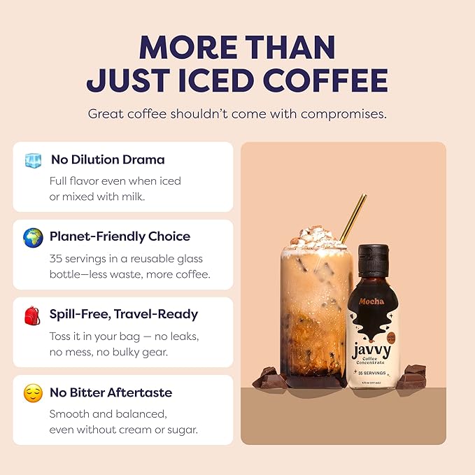 Coffee Concentrate - Cold Brew Coffee Perfect for Hot or Iced Instant Coffees Hot Drinks Cold Brew Concentrate 35 Servings - Mocha