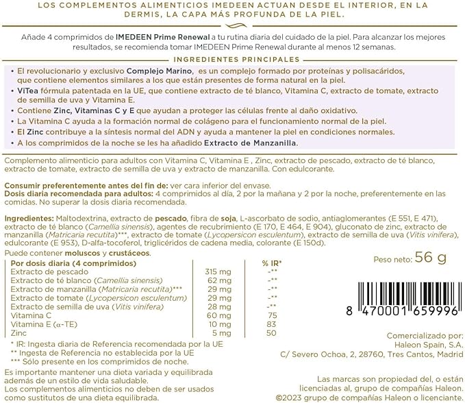 Imedeen Prime Renewal Tablet (120 Count) Skin Collagen Formula for 50 Plus Skincare Beauty Supplement