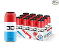 3D Energy Liberty Pop | Sugar Free Energy Drink | Pre Workout Energy | 200mg Caffeine with Taurine and L-Carnitine | 16 Fluid Ounce | 12 Pack | Red White and Blue