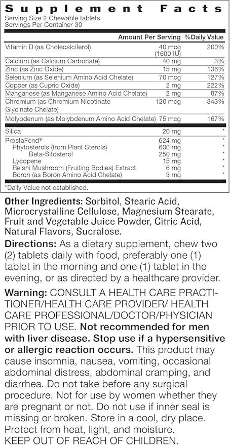 SUPER BETA PROSTATE Advanced Chewables - Prostate Support Supplement for Men's Health (120 Chews 2-Pack)