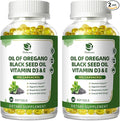Lukaree Organic Oregano Oil Capsules with Black Seed Oil Ultra-Concentrated 99% Carvacrol 5-in-1 with Vitamin D3 E Black Pepper Immune Respiratory Digestive &amp Antioxidant* 180 Softgels 2 Pa