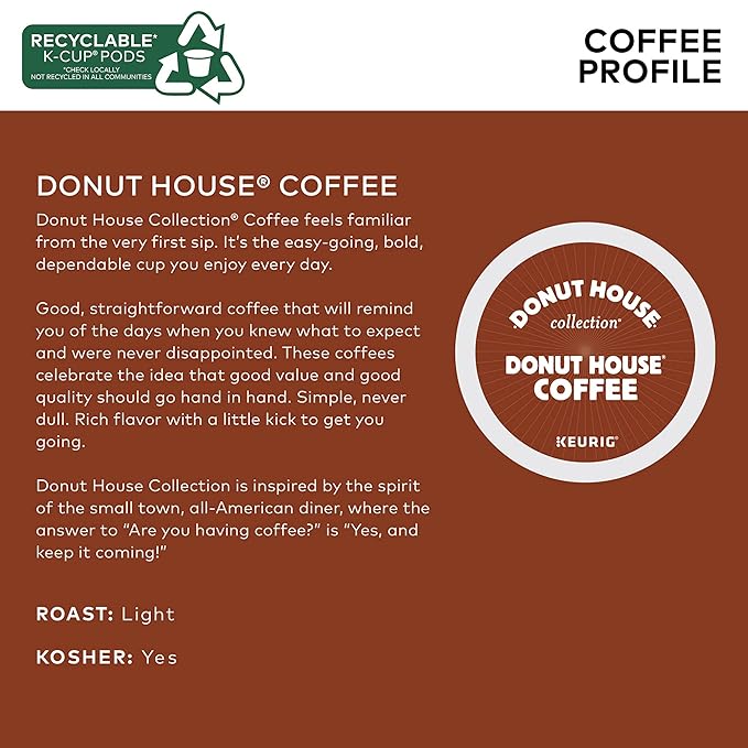 Donut House Collection Donut House Coffee Keurig Single-Serve K-Cup Pods Light Roast Coffee 96 Count