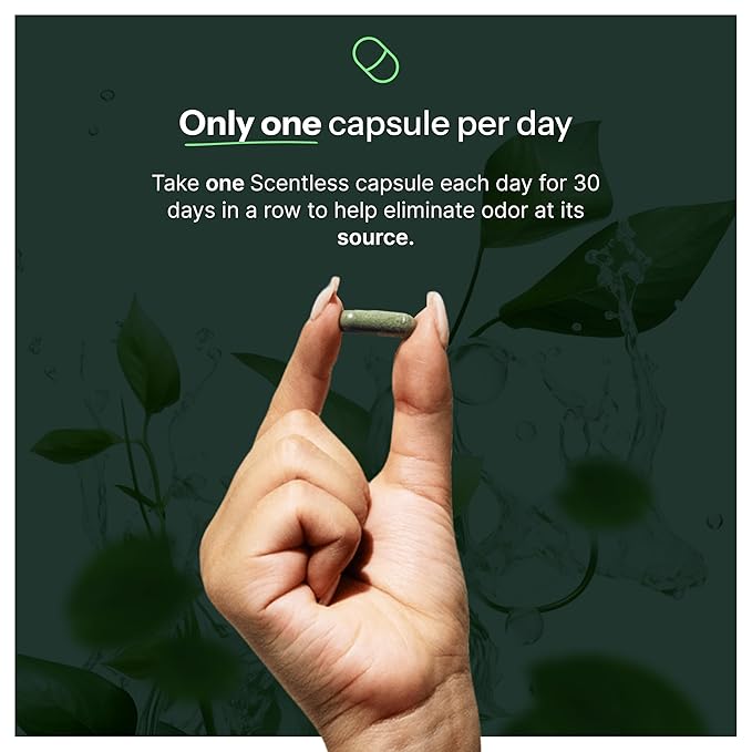 Scentless Internal Deodorant – Mint Parsley &amp Chlorophyll Capsules for Body Odor – Aluminum-Free Body Deodorizing Supplement – Odor Control Natural Deodorant – Body Deodorizing Capsules – 30 Coun