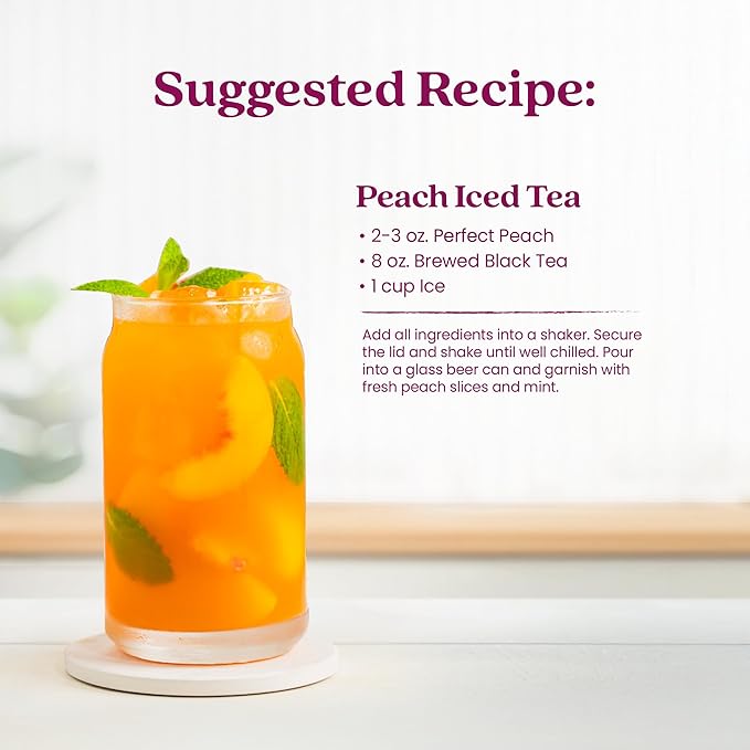 Smartfruit Perfect Peach + Energy – 100% Real Fruit Purée with Peach Apple &amp Pineapple – Great for Smoothies Juice Yogurt Cocktails Teas &amp More – High in Niacin &amp Vitamin A B6 B12 –