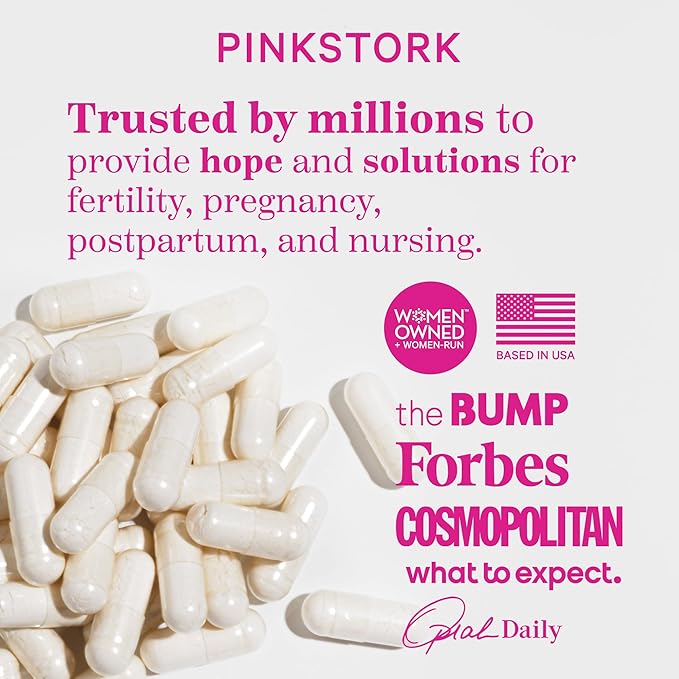 Pink Stork Labor Prep Supplement – Evening Primrose Oil &amp Red Raspberry Leaf for Third Trimester Gentle Labor &amp Postpartum Support Pregnancy &amp Breastfeeding Safe 60 Vegan Capsules