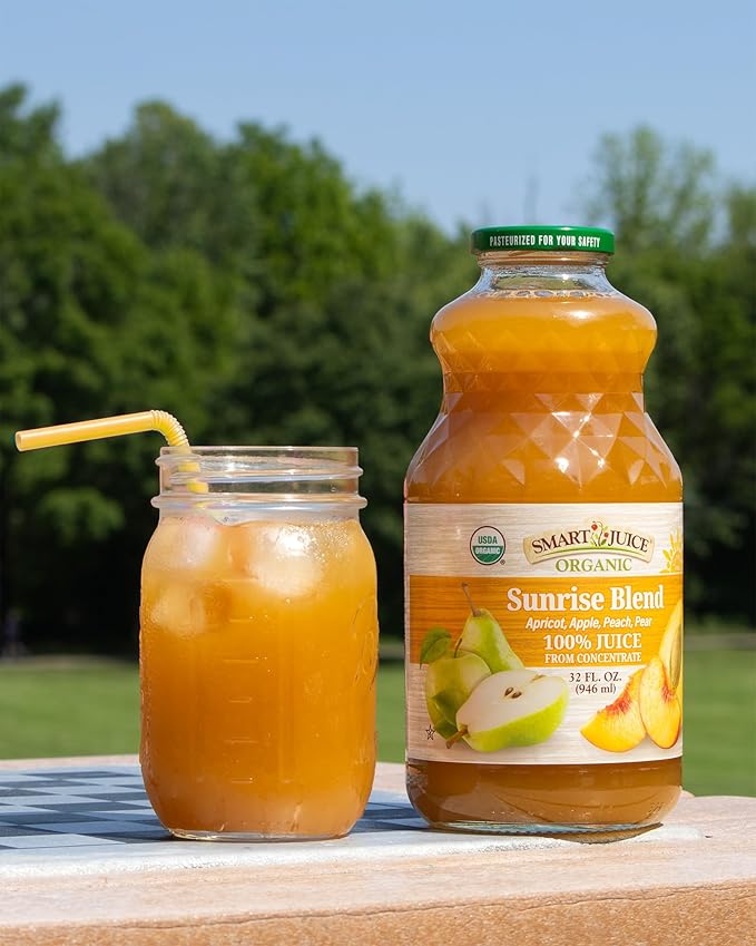 Smart Juice Organic Sunrise Blend Juice - 32 fl oz glass - (Pack of 6) 100% Juice