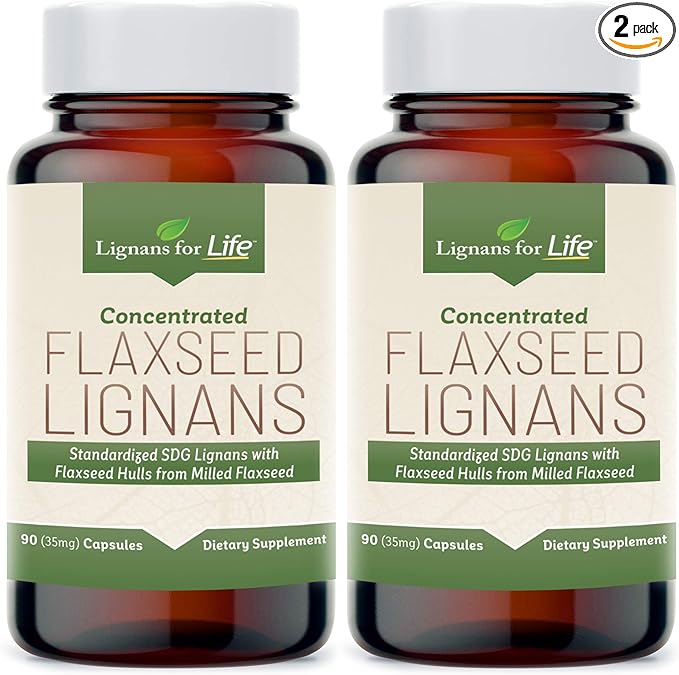 Lignans For Life Flaxseed Lignans for Dogs + SDG - Omega 3 Fatty Acids High Fiber Antioxidants Helps Improve Shiny Coat Digestive &amp Heart Health Lignans 35mg 90 Flaxseed Capsules 2 Pack