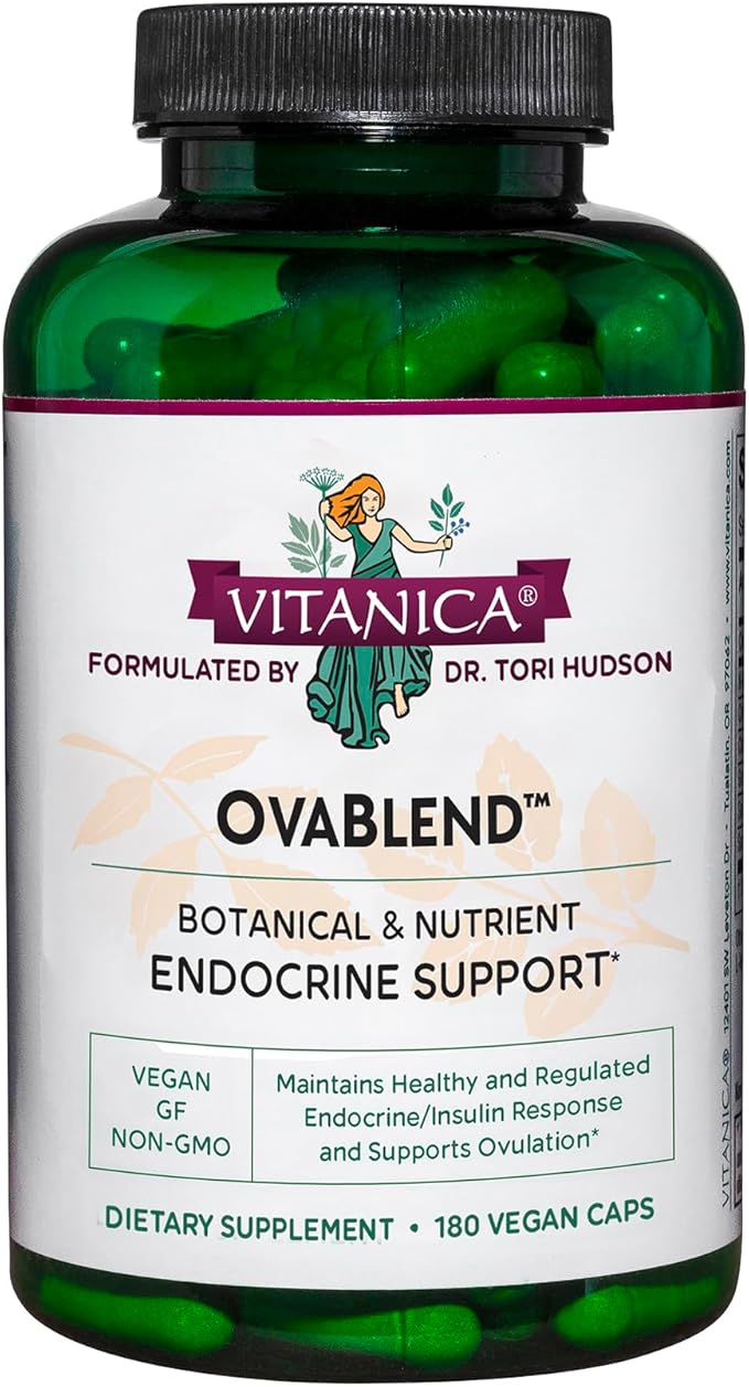 Vitanica OvaBlend - Endorine and Ovulation Support for Women with NAC Chromium Green Tea and Saw Palmetto - Supports Healthy Ovulation - Vegan - 180 Capsules