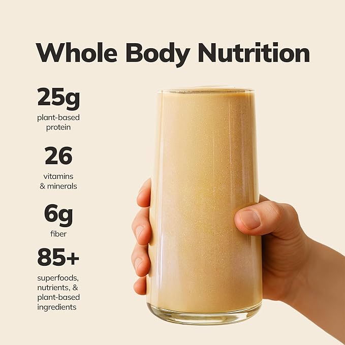 Ka’Chava Whole Body Meal Shake Chai 2 lb – Vegan Protein Powder with 85+ Superfoods &amp Greens – Plant-Based Meal Replacement with Probiotics &amp Digestive Enzymes – Gluten &amp Dairy Free (15 Se