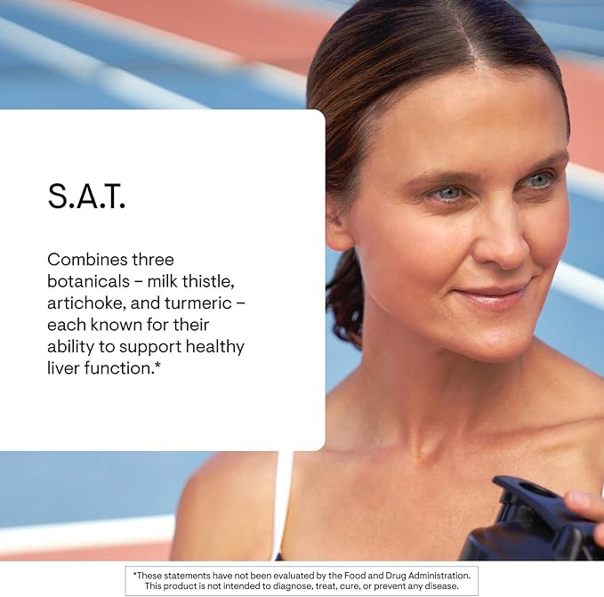 THORNE - S.A.T. - Milk Thistle Complex with Silymarin Artichoke &amp Turmeric Extracts for Liver Function &amp Digestion Support* - Third-Party Certified - Gluten Dairy &amp Soy-Free - 60 Capsule