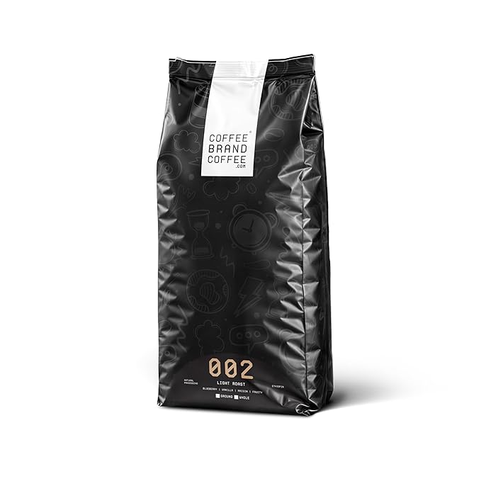 Ethiopian Light Roast Ground Coffee Brand Coffee Natural Sugars Matured in Seasoned Casks with Herbal | Blueberry Vanilla Raising Fruity | Sweetness Spice Fruitiness and Nuttiness | 5lb