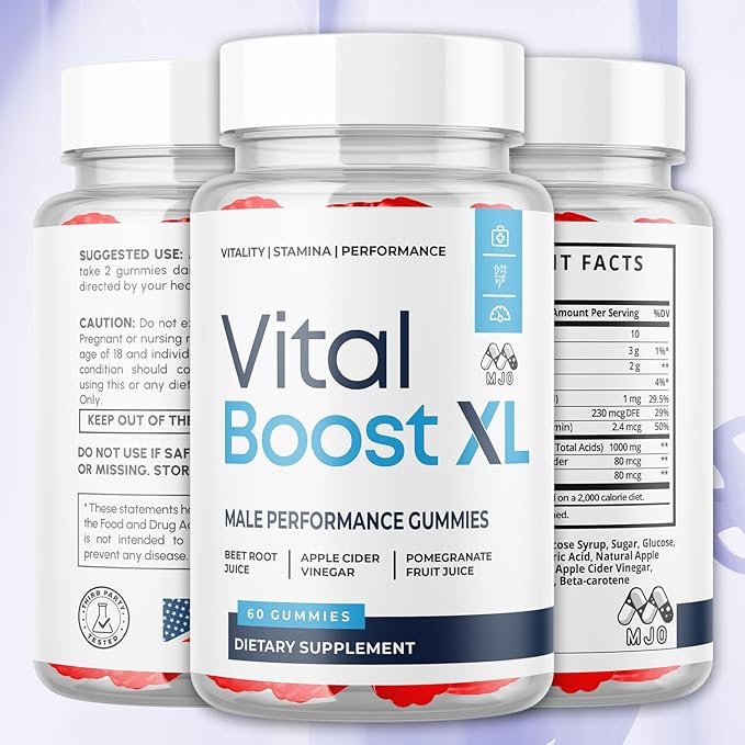 (2 Pack) Vital Boost XL Gummies Official VitalBoost X L Gummys for Men with All Natural Ingredients Vital Boost XL Advanced for Wellness Support with Premium Active Lifestyle Vitamins (120 Gummies)