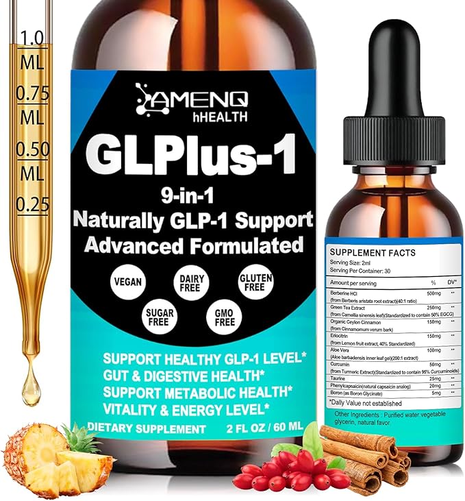 Berberine Supplement Liquid Drops Berberine with Ceylon Cinnamon Green Tea Eriocitrin Curcumin &amp Aloe Vera for Metabolism Digestion &amp GLP-1 Support Fast Acting Glp Oral Solution Liquid For W