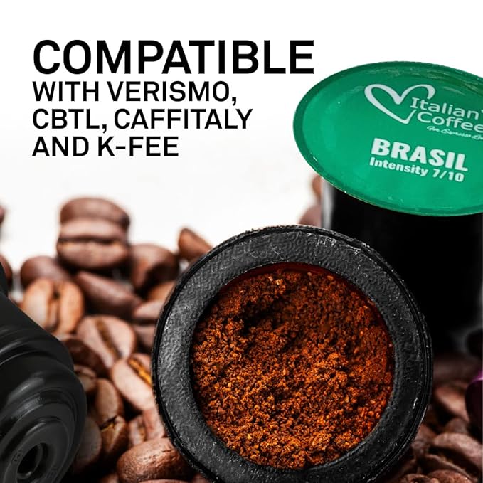 ITALIAN COFFEE FOR ESPRESSO LOVERS Italian Coffee capsules compatible with Verismo CBTL Caffitaly K-fee systems (Sampler 4 flavors 40 pods tot. No decaf)