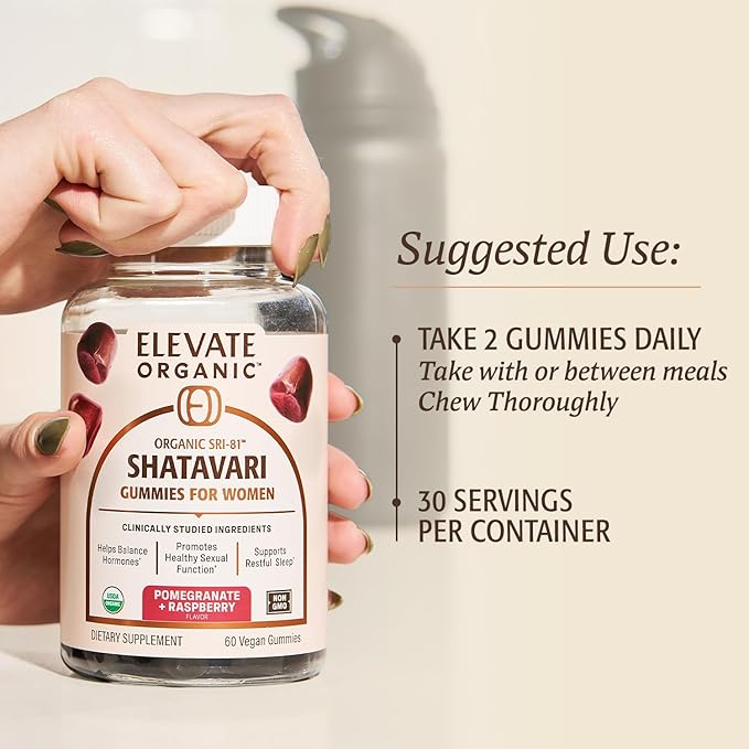SRI-81™ Shatavari Vegan Gummies for Women Asparagus racemosus Root Extract with Acti Veda™ Pomegranate and Raspberry (30 Servings)