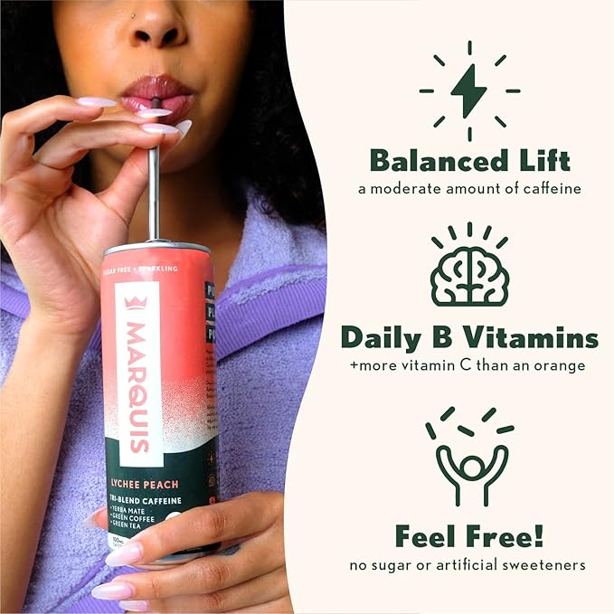 Marquis - Natural Energy Drink - Original Variety + Citrus Yuzu - Sugar Free - 0 Calories - 100mg of Organic Plant Based Caffeine - Yerba Mate - Green Tea - Vitamin C &amp B Vitamins - Vegan - 24 Pac