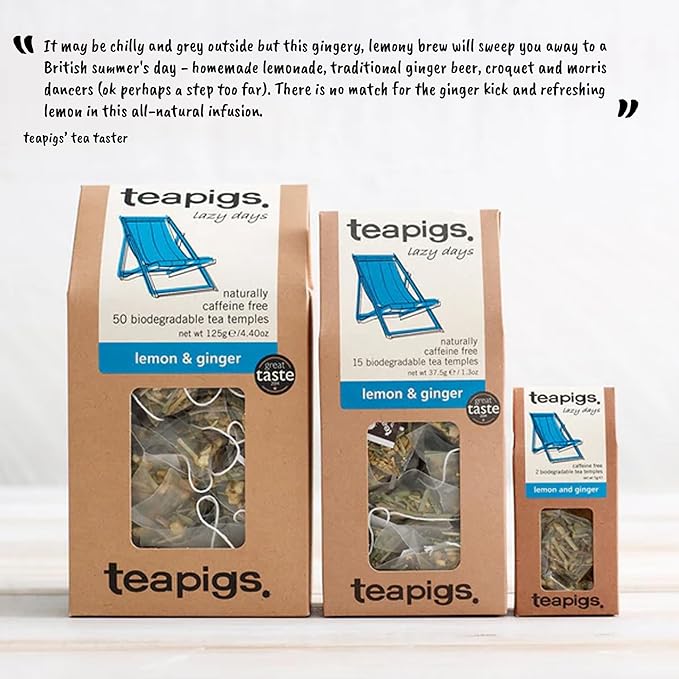 Teapigs Lemon &amp Ginger Tea 50 Templess