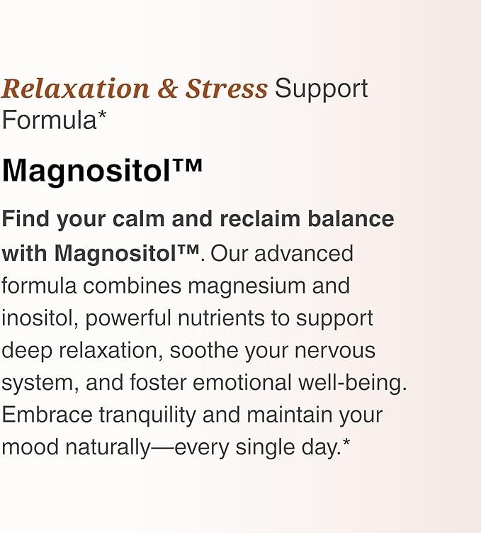 Utzy Naturals Magnositol | Magnesium Glycinate &amp Inositol Drink Mix | Supports Sleep Relaxation Balanced Energy | Strawberry Flavor | 30 Servings