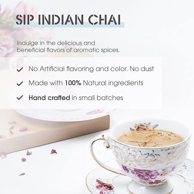 Teabox Kashmiri Kesar Gulab Masala Chai 250 Grams | From The Everlasting Beauty Of The Kashmir Valley | Tea Mixed With The World's Rarest Saffron &amp Light Scented Roses