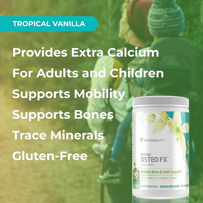 Youngevity Beyond Osteo FX - Tropical Vanilla | Healthy Bone Support | Multi-Vitamin Powder | 30 Servings (3 Canisters)