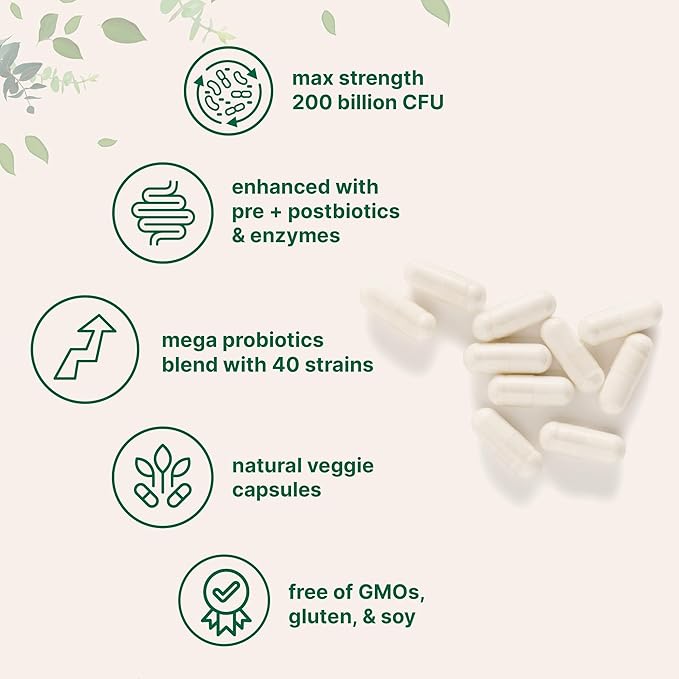 Micro Ingredients 8-in-1 Multi Collagen Pills &amp Mega Probiotics 200 Billion CFU Veggie Capsules | 2 Pack Bundle | Hydrolyzed Peptides + Hyaluronic Acid &amp Vitamin C | 40 Strains + Inulin &amp