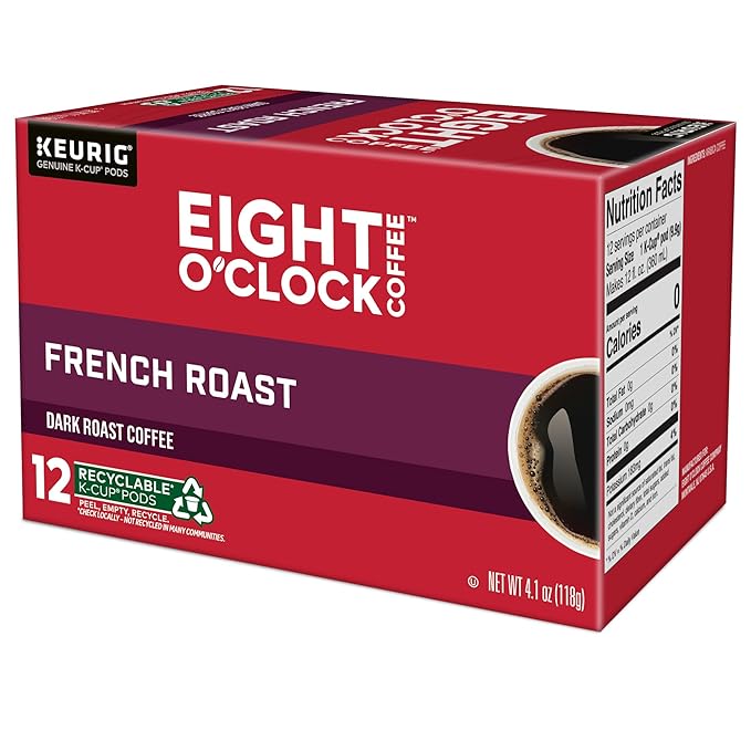 Eight O'Clock Coffee French Roast Single-Serve Coffee K-Cup Pods Dark Roast 72 Count