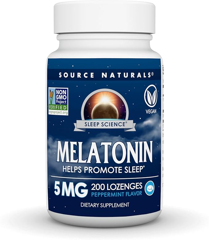 Source Naturals Melatonin Helps Promote Sleep* - 5 mg - 200 Peppermint Flavored Lozenges