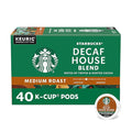 Starbucks K-Cup Coffee Pods Medium Roast Hot or Iced Coffee Decaf House Blend 40 Keurig Pods