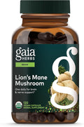 Gaia Herbs Lion's Mane Mushroom - Brain &amp Nerve Health Support* - 120 Vegan Capsules (120 Servings)