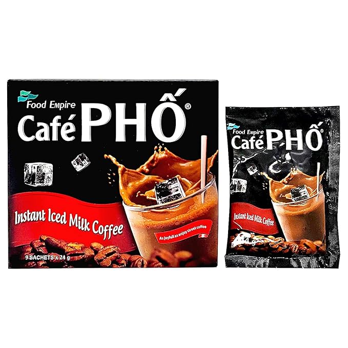 Cafe Pho Vietnamese 3in1 Instant Coffee Mix Iced Milk Coffee Cafe Sua Da Single Serve Coffee Packets Box of 9 Sachets Pack of 3