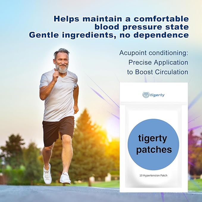 tigerty Herbal Transdermal Hypertension Patches Lowers Blood Pressure 10 Patches 100% Natural Improvement Sleep Relief Headaches