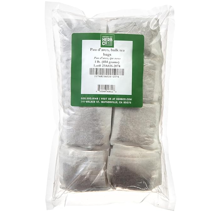 Pau D’arco Herbal Tea by Herb Co All-Natural &amp Caffeine Free Approximately 200 Tea Bags 1 lb