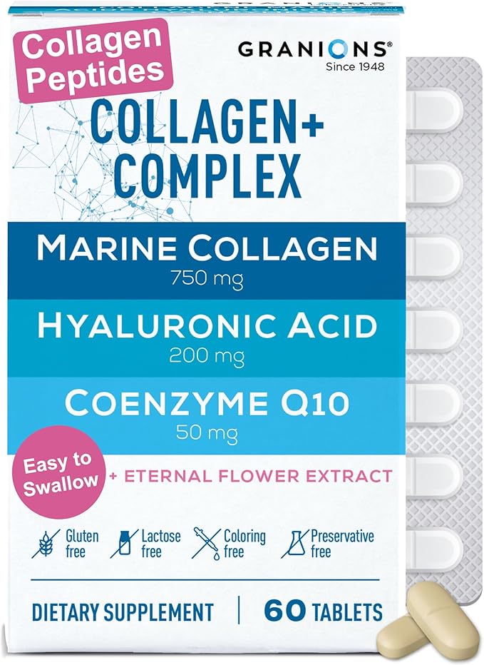 Granions Marine Collagen Pomegranate Powder Biotin Keratin Collagen Complex and Collagen Complex CoQ10 Bundle