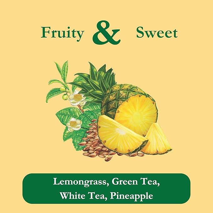 Tadin Pineapple Herbal Tea Contains Caffeine Individually Wrapped Tea Bags Best Hot or Iced 24 Tea Bags Per Box Pack of 6