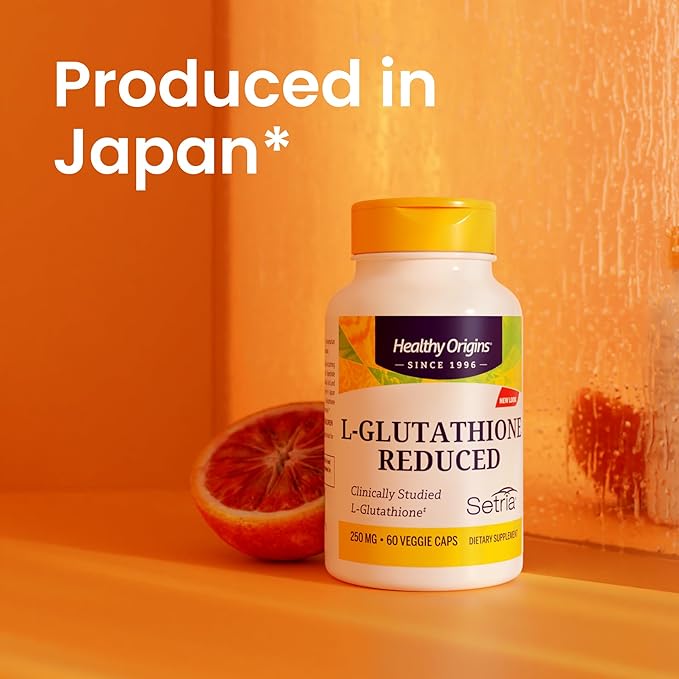 Healthy Origins L-Glutathione 500 mg (Setria Non-GMO Gluten Free Antioxidant Immune Support Skin Support) 60 Veggie Caps