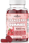 NEW AGE Cranberry Gummies Urinary Tract Health Gummies 1000mg - Supports Bladder Kidney UTI - Vegetarian (Cranberry 60 Gummies)