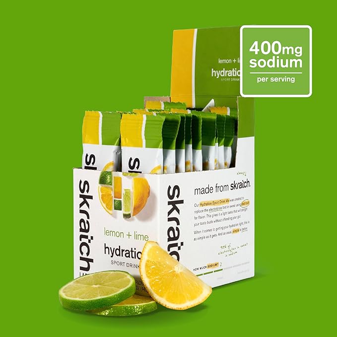 Skratch Labs Hydration Sports Drink Mix Packets – Real‑Fruit Electrolyte Powder for Fast Hydration &amp Endurance | Lemon Lime | 20 Pack | Vegan Non‑GMO Clean Ingredients