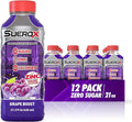 SueroX Sugar Free Sports Drink for Hydration and Recovery Electrolyte Hydration Drink with 8 Ions Zero Calorie Sports Drinks Grape Boost 21.3 Fl Oz 12 Count