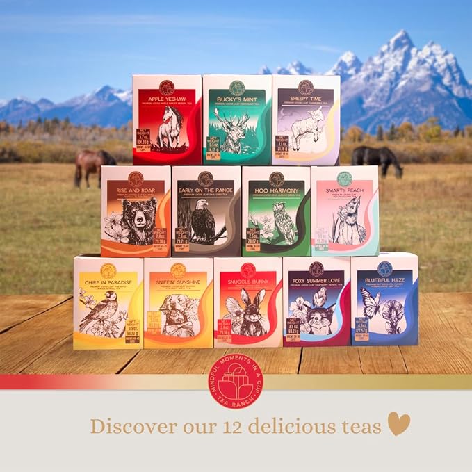 Tea Ranch – Snuggle Bunny Strawberry Loose Leaf Fruity Berry Herbal Tea Premium Blend Naturally Caffeine‑Free Herbal Enjoy Hot or Iced &amp Brews Up to 35 Cups 2.8 oz Reusable Glass Tea Jar with