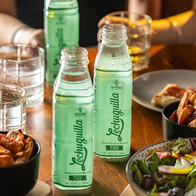 AGUAVE Lechuguilla Prebiotic Agave Drink 16.9Fl Oz | Nonalcoholic Fermented Agave | Low Sugar | Traditional Mexican Soft Drink (12 pack Lechuguilla Original)