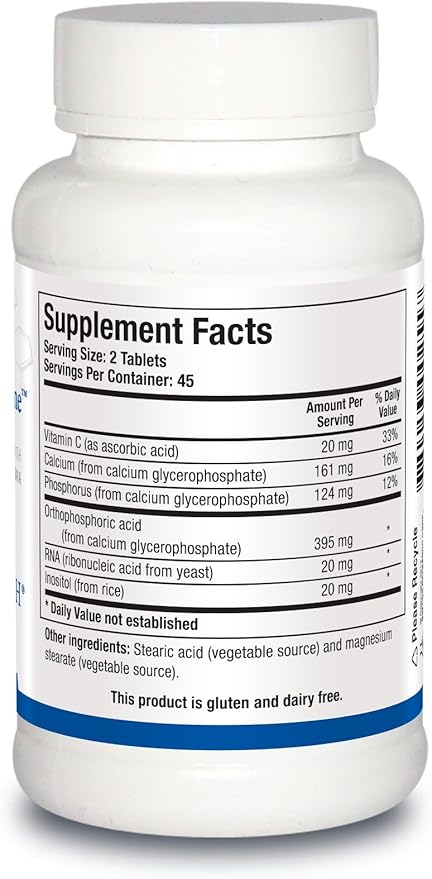 Biotics Research Super Phosphozyme –Phosphorous and RNA Electrolytes Healthy Bones and Teeth Protein Production Energy Support 90 Tablets