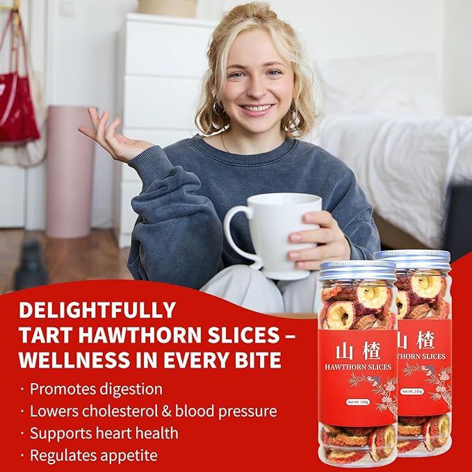 Wanhua Hall Dried Hawthorn Fruit Tea Premium Seedless Hawthorn Berries Hawthorn Slices Fruit Tea 山楂干 山楂 山楂片 7.06oz / 200g